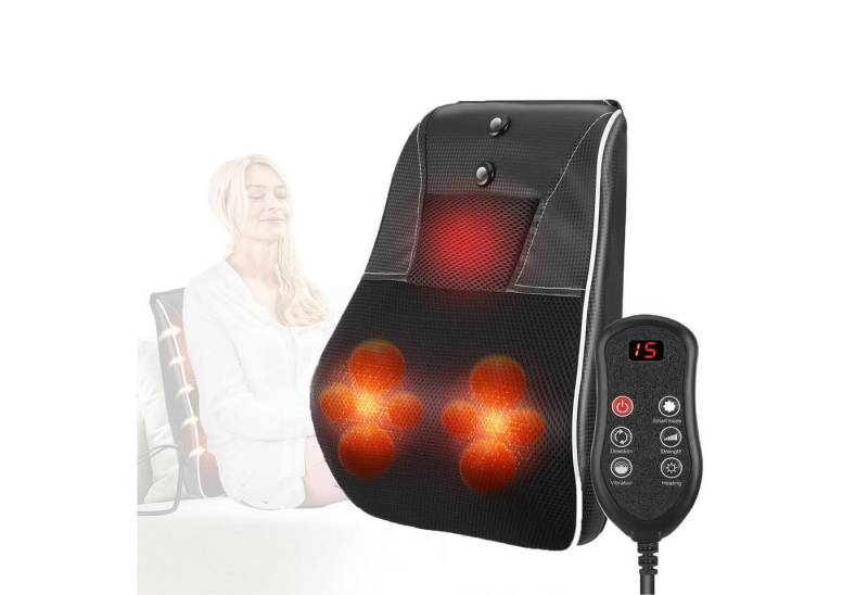 LETGOSPT Massagegerät Rückenmassagegerät mit Heizfunktion, Drei-in-Eins-Massagekopfstütze, Set, Multimodus (Rotation, Intensität, Vibration, Heizung), 8 Abschnitte von LETGOSPT