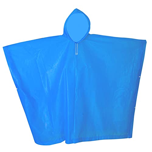 LETSOUT Wiederverwendbarer Regenponcho für Erwachsene,2 StüCk,Tragbar,Wasserdicht, Eva-RegenmäNtel Mit Kapuze FüR Regentag,Angeln,Klettern,Wandern,Outdoor-Konzert (Blau) von LETSOUT