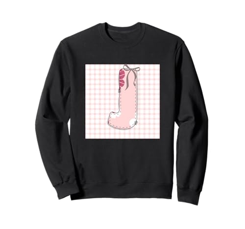 Anfangsbuchstabe "J" für Damen, Patchwork, rosa Blumennähte Sweatshirt von LETTER FLOWER PATCH PATCHWORK GRAPHIC DESIGNS