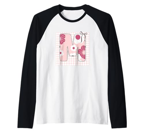 Anfangsbuchstabe M für Damen, Patchwork, rosa Blumennähte Raglan Anfangsbuchstabe M für Damen, Patchwork, rosa Blumennähte Raglan von LETTER FLOWER PATCH PATCHWORK GRAPHIC DESIGNS