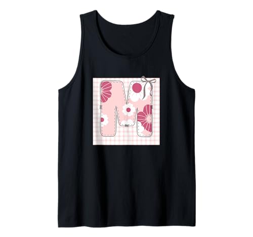 Anfangsbuchstabe M für Damen, Patchwork, rosa Blumennähte Tank Top Anfangsbuchstabe M für Damen, Patchwork, rosa Blumennähte Tank Top von LETTER FLOWER PATCH PATCHWORK GRAPHIC DESIGNS