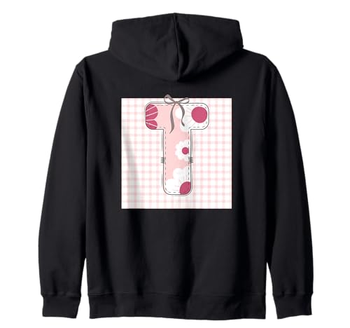 Anfangsbuchstabe T für Damen, Patchwork, rosa Blumennähte Kapuzenjacke Anfangsbuchstabe T für Damen, Patchwork, rosa Blumennähte Kapuzenjacke von LETTER FLOWER PATCH PATCHWORK GRAPHIC DESIGNS