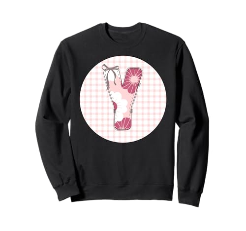 Anfangsbuchstabe Y für Damen, Patchwork, rosa Blumennähte Sweatshirt Anfangsbuchstabe Y für Damen, Patchwork, rosa Blumennähte Sweatshirt von LETTER FLOWER PATCH PATCHWORK GRAPHIC DESIGNS