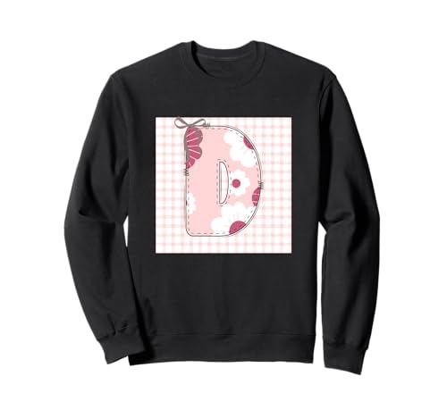 Damen-Anfangsbuchstabe 'D' Patchwork, rosa Blumennähte Sweatshirt Damen-Anfangsbuchstabe 'D' Patchwork, rosa Blumennähte Sweatshirt von LETTER FLOWER PATCH PATCHWORK GRAPHIC DESIGNS