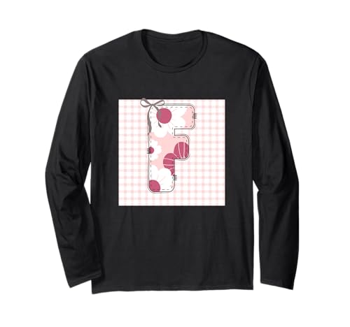 Damen-Anfangsbuchstabe "F", Patchwork, rosa Blumennähte Langarmshirt Damen-Anfangsbuchstabe "F", Patchwork, rosa Blumennähte Langarmshirt von LETTER FLOWER PATCH PATCHWORK GRAPHIC DESIGNS