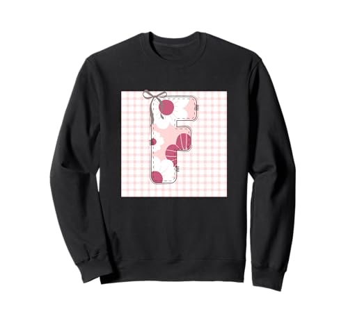 Damen-Anfangsbuchstabe "F", Patchwork, rosa Blumennähte Sweatshirt Damen-Anfangsbuchstabe "F", Patchwork, rosa Blumennähte Sweatshirt von LETTER FLOWER PATCH PATCHWORK GRAPHIC DESIGNS