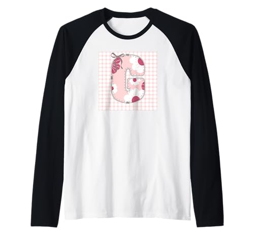 Damen-Anfangsbuchstabe "G", Patchwork, rosa Blumennähte Raglan Damen-Anfangsbuchstabe "G", Patchwork, rosa Blumennähte Raglan von LETTER FLOWER PATCH PATCHWORK GRAPHIC DESIGNS