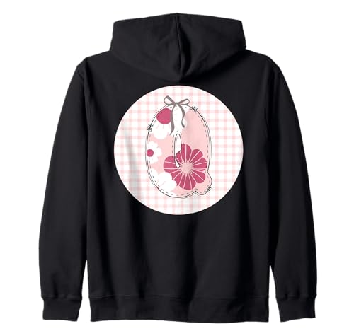 Damen-Anfangsbuchstabe Q, Patchwork, rosa Blumennähte Kapuzenjacke Damen-Anfangsbuchstabe Q, Patchwork, rosa Blumennähte Kapuzenjacke von LETTER FLOWER PATCH PATCHWORK GRAPHIC DESIGNS
