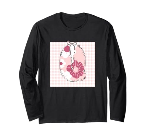 Damen-Anfangsbuchstabe Q, Patchwork, rosa Blumennähte Langarmshirt Damen-Anfangsbuchstabe Q, Patchwork, rosa Blumennähte Langarmshirt von LETTER FLOWER PATCH PATCHWORK GRAPHIC DESIGNS
