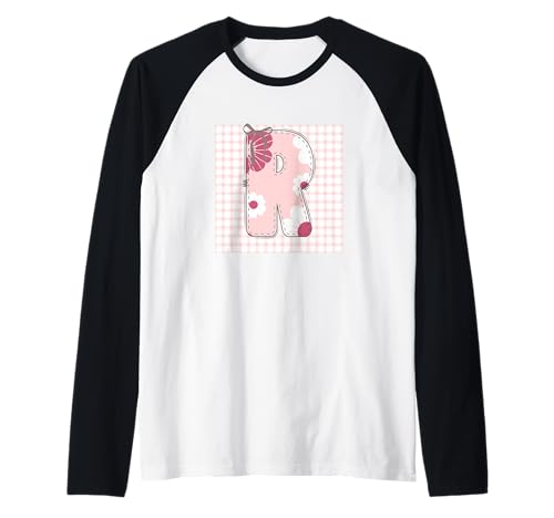 Damen-Anfangsbuchstabe R, Patchwork, rosa Blumennähte Raglan Damen-Anfangsbuchstabe R, Patchwork, rosa Blumennähte Raglan von LETTER FLOWER PATCH PATCHWORK GRAPHIC DESIGNS