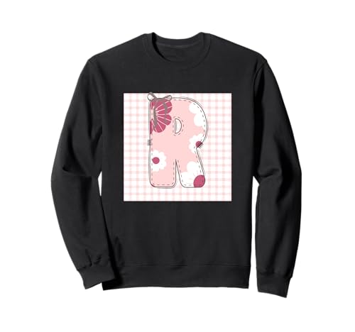Damen-Anfangsbuchstabe R, Patchwork, rosa Blumennähte Sweatshirt Damen-Anfangsbuchstabe R, Patchwork, rosa Blumennähte Sweatshirt von LETTER FLOWER PATCH PATCHWORK GRAPHIC DESIGNS
