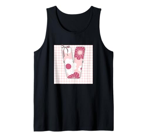 Damen-Anfangsbuchstabe V, Patchwork, rosa Blumennähte Tank Top Damen-Anfangsbuchstabe V, Patchwork, rosa Blumennähte Tank Top von LETTER FLOWER PATCH PATCHWORK GRAPHIC DESIGNS