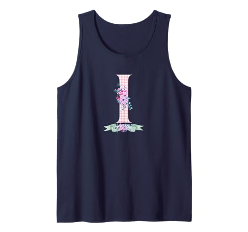 Damen IH' Initialbuchstabe und rosa Gingham-Blumenband Tank Top Damen IH' Initialbuchstabe und rosa Gingham-Blumenband Tank Top von LETTER FLOWER PINK GINGHAM GREEN RIBBON GRAPHICS