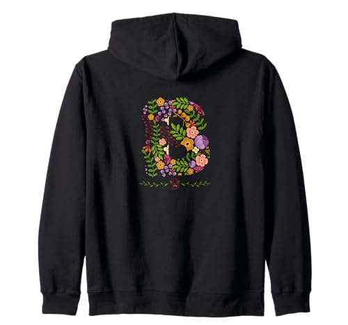 Damen-Buchstabe "B" mit Blumenmotiv, Aquarell, botanische Blume Kapuzenjacke Damen-Buchstabe "B" mit Blumenmotiv, Aquarell, botanische Blume Kapuzenjacke von LETTER GARDEN BOTANICAL WATERCOLOR GRAPHIC DESIGNS