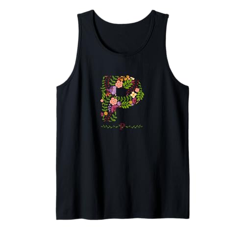 Damen-Buchstabe "P" mit Blumenmotiv, Aquarell, botanische Blume Tank Top Damen-Buchstabe "P" mit Blumenmotiv, Aquarell, botanische Blume Tank Top von LETTER GARDEN BOTANICAL WATERCOLOR GRAPHIC DESIGNS