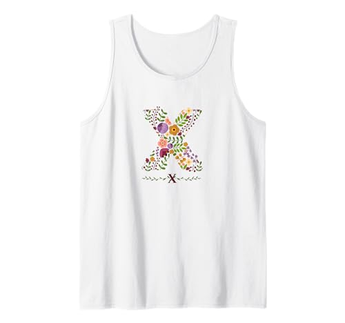 Damen-Buchstabe "X", Aquarell, Blumen-Motiv Tank Top Damen-Buchstabe "X", Aquarell, Blumen-Motiv Tank Top von LETTER GARDEN BOTANICAL WATERCOLOR GRAPHIC DESIGNS