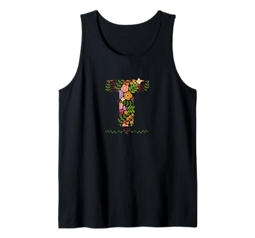 Damen-Buchstabe mit Blumenmuster, Aquarell, botanischer Blumen-Motiv Tank Top Damen-Buchstabe mit Blumenmuster, Aquarell, botanischer Blumen-Motiv Tank Top von LETTER GARDEN BOTANICAL WATERCOLOR GRAPHIC DESIGNS