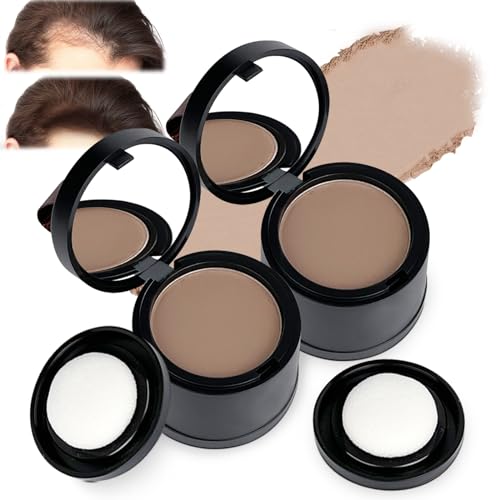 2 Stück Haaransatz Puder Ansatzpuder Hairline Powder Haarpuder Ansatz Haarpuder Frauen Haaransatz Kaschieren Haar Puder Haarverdichtungs Ansatzpuder für Frauen und Männer (Dunkelbraun) von LETTERASHQP