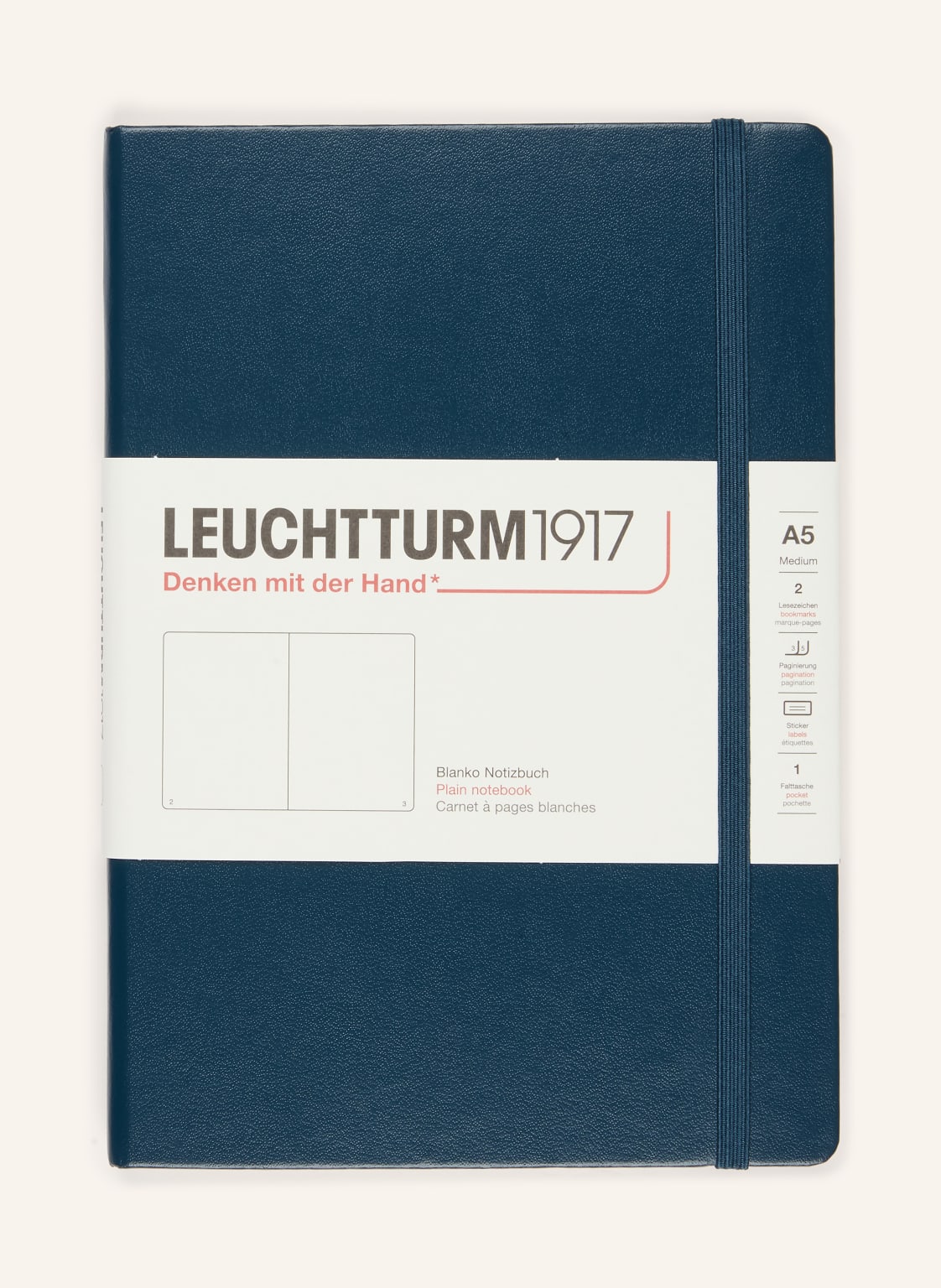 Leuchtturm Notizbuch Medium blau von LEUCHTTURM