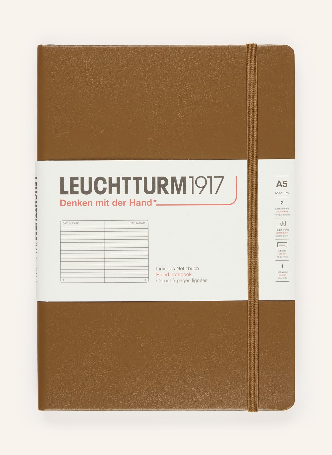 Leuchtturm Notizbuch Medium braun von LEUCHTTURM