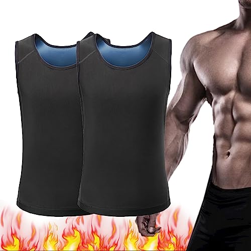 LEVDRO Jungs Männer Brust Gynäkomastie Kompressionsoberteil, auf Formweste, Menslim Gynäkomastie Kompressions-Tanktop Taille (Blue+Blue,2XL-3XL) von LEVDRO