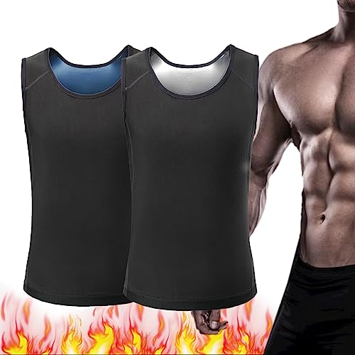 LEVDRO Jungs Männer Brust Gynäkomastie Kompressionsoberteil, auf Formweste, Menslim Gynäkomastie Kompressions-Tanktop Taille (Blue+Silver,L-XL) von LEVDRO