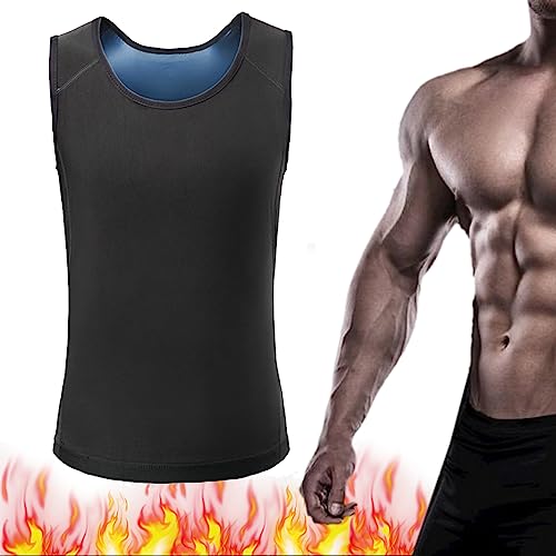 LEVDRO Jungs Männer Brust Gynäkomastie Kompressionsoberteil, auf Formweste, Menslim Gynäkomastie Kompressions-Tanktop Taille (Blue,L-XL) von LEVDRO