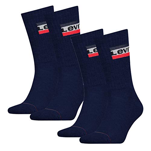 LEVI'S 4 Paar Levis 144NDL Regular Cut SPR Unisex Socken Strümpfe 902012001, Farbe:198 - Dress Blues, Socken & Strümpfe:43-46 von LEVI'S