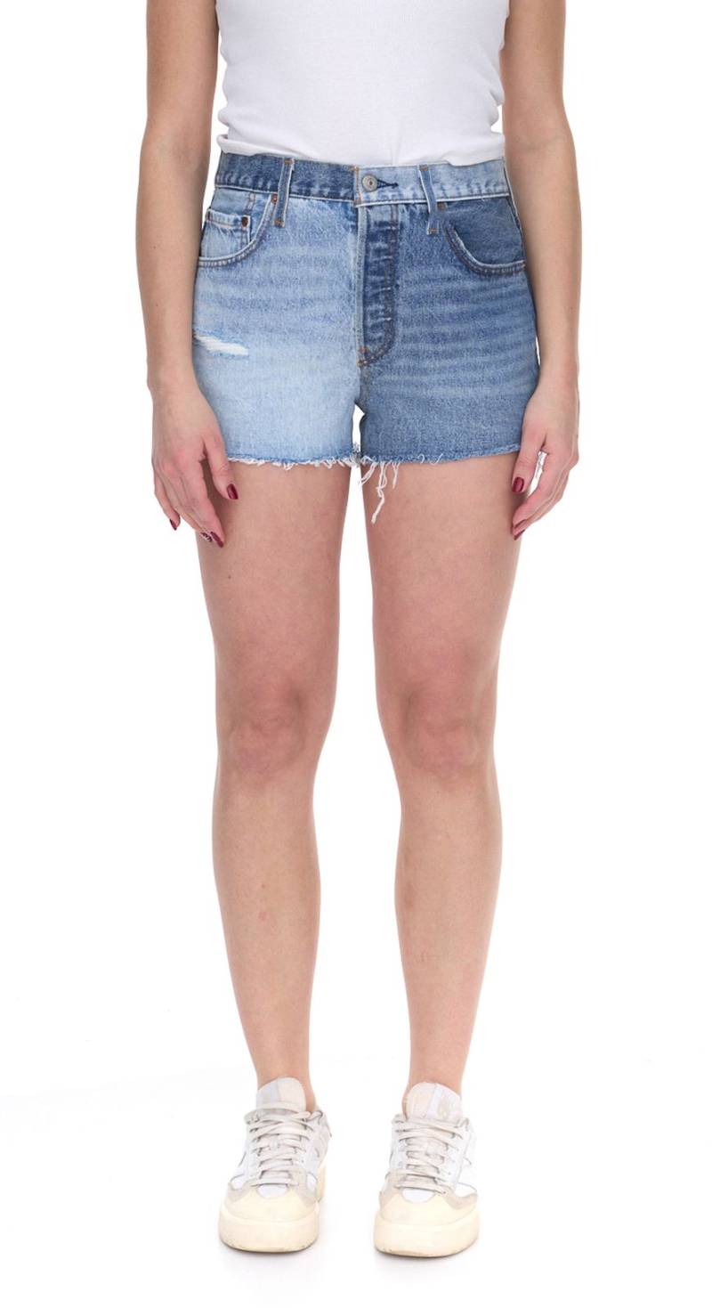 LEVI´S 501 Damen Jeans-Shorts mit ausgefransten Abschlüssen Denim kurze Hose A53140000 Blau von LEVI´S