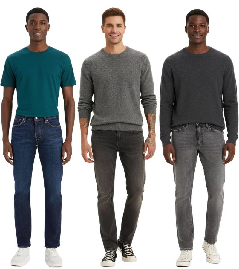 LEVI´S 511 Herren Jeans-Hose im 5-Pocket-Style Baumwoll-Hose Slim-Fit Denim-Hose 45115 in Grau oder Blau von LEVI´S