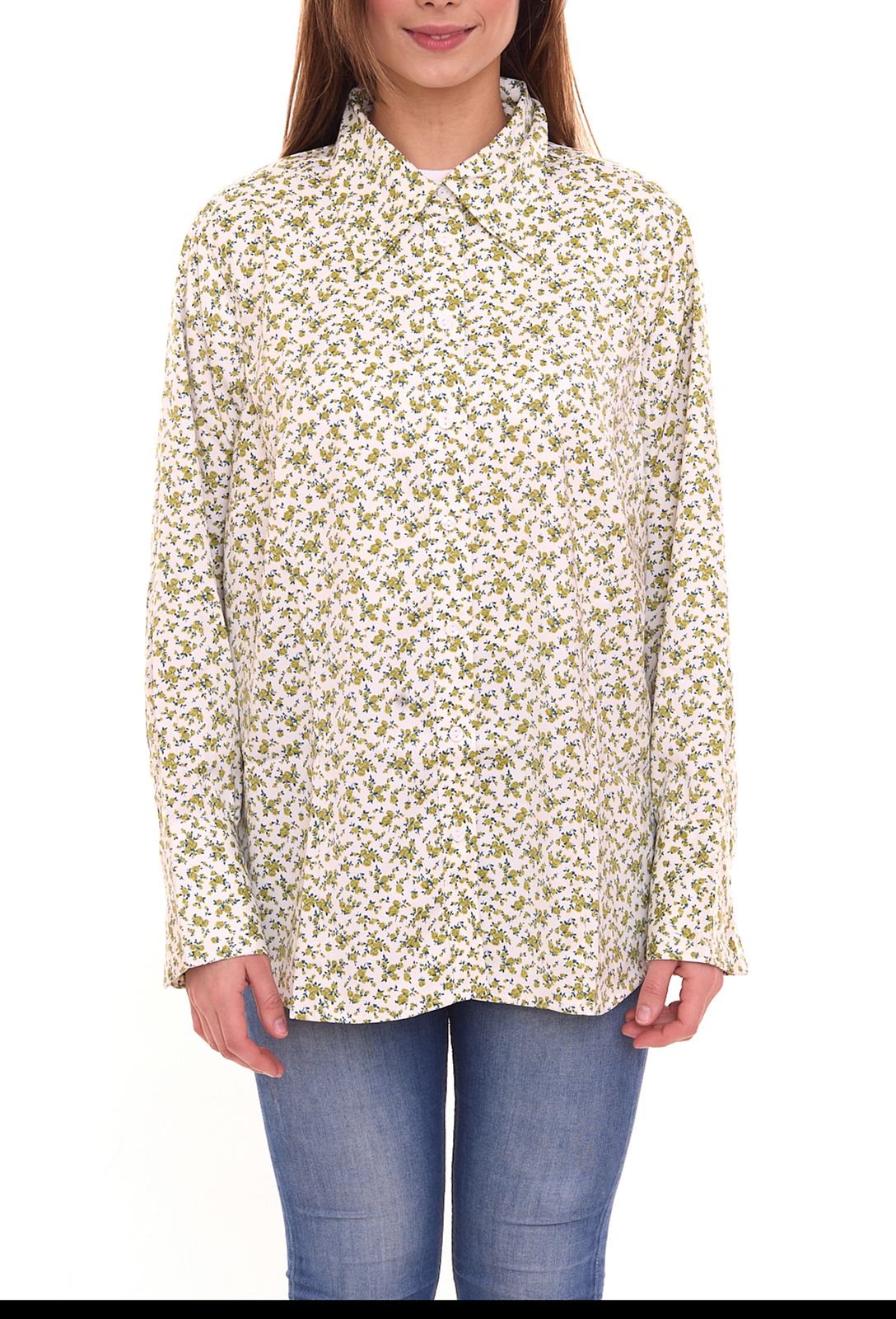 LEVI´S Plus Mave Damen Bluse Langarm-Bluse mit Blumen Muster Große Größen 49939267 Weiß von LEVI´S