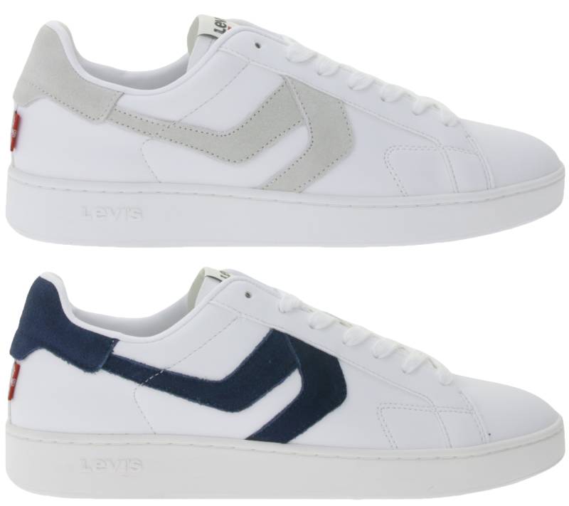 LEVI´S Swift Herren Freizeit-Sneaker aus Echtleder Turnschuhe im Leder-Overlay-Look Schnür-Schuhe 235658-846 Weiß/Navy oder Weiß/Grau von LEVI´S