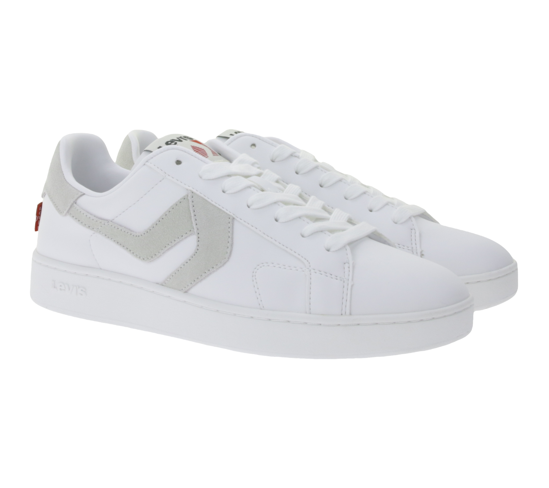 LEVI´S Swift Herren Freizeit-Sneaker aus Echtleder Turnschuhe im Leder-Overlay-Look Schnür-Schuhe 235658-846G Weiß/Grau von LEVI´S