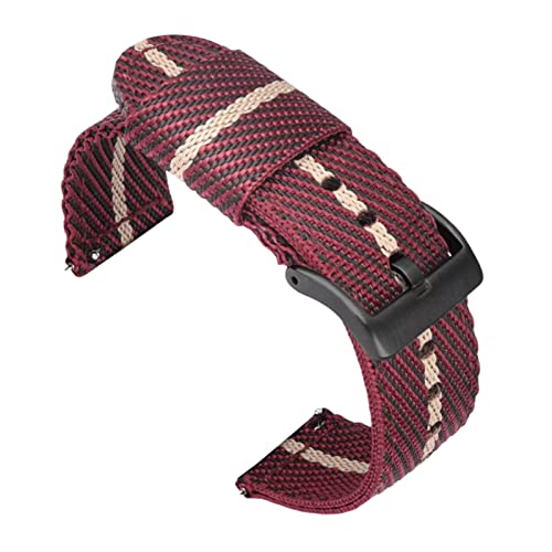 UhrenarmbandStilvolle und elegante Uhrenarmbänder for Männer und Frauen, 20–22 mm gestreifter Druck, seidiges Nylon-Uhrenarmband, Ersatz for klassische Quarzuhr mit Schnellverschluss-Federsteg ( Color von LEVINE