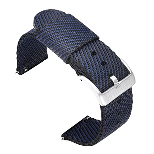 UhrenarmbandStilvolle und elegante Uhrenarmbänder for Männer und Frauen, 20–22 mm gestreifter Druck, seidiges Nylon-Uhrenarmband, Ersatz for klassische Quarzuhr mit Schnellverschluss-Federsteg ( Color von LEVINE