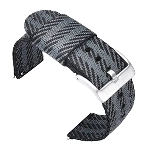 UhrenarmbandStilvolle und elegante Uhrenarmbänder for Männer und Frauen, 20–22 mm gestreifter Druck, seidiges Nylon-Uhrenarmband, Ersatz for klassische Quarzuhr mit Schnellverschluss-Federsteg ( Color von LEVINE