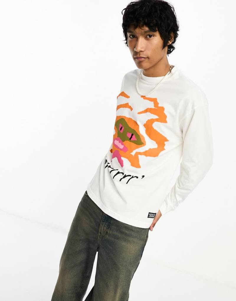 Levi's Skate - Langärmliges Shirt in Weiß mit „rorrrr"-Krabben-Print von LEVIS SKATEBOARDING