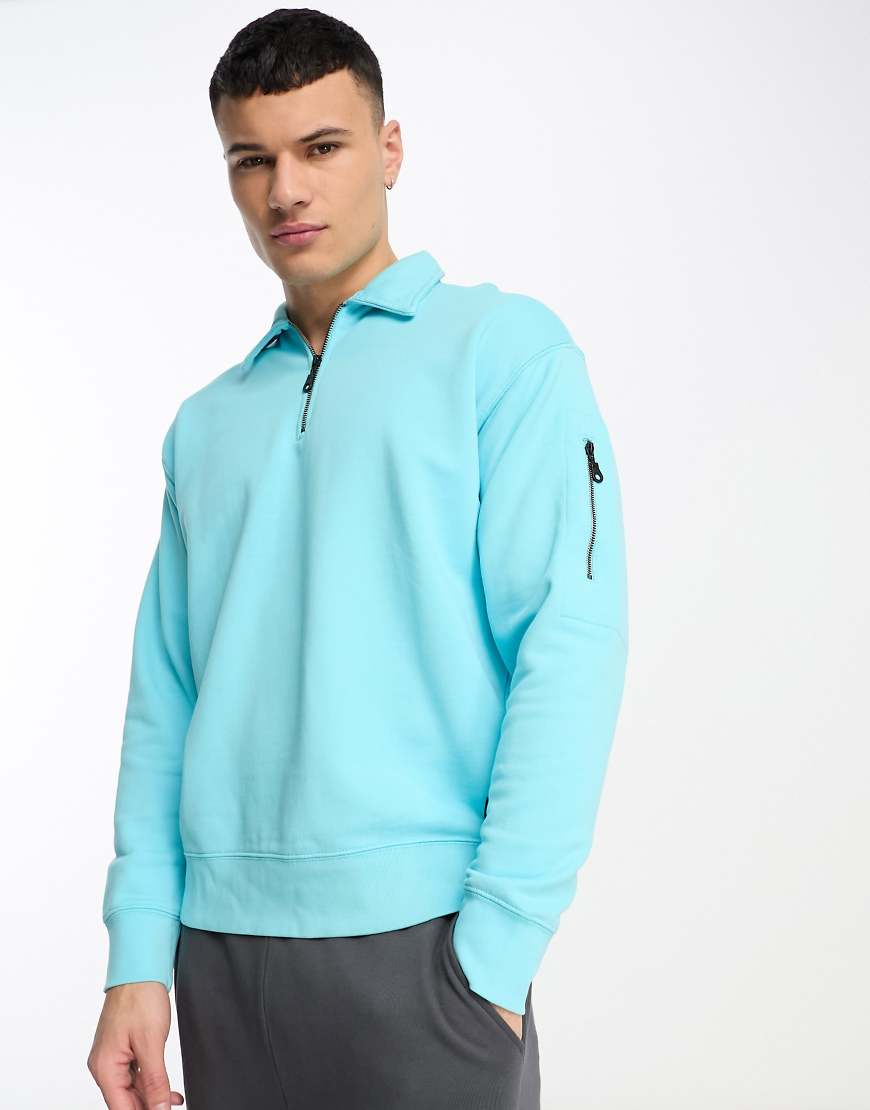 Levi's - Skate - Sweatshirt in Hellblau mit kurzem Reißverschluss und kleinem Logo von LEVIS SKATEBOARDING