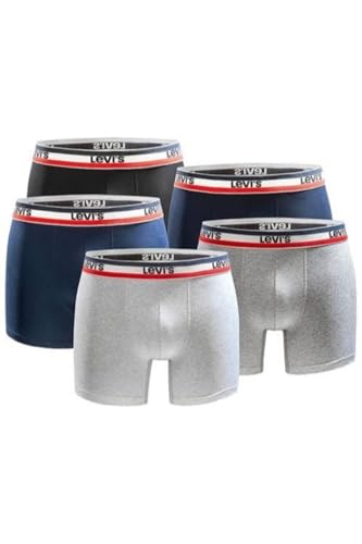 LEVIS 5er Pack Men Logo Boxer Brief ORG - Grey - Gr. M von Levi's