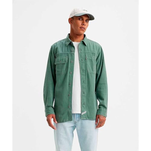 LEVIS Men's LS Auburn Worker Greens, Olie Forest Garment, XS von Levi's