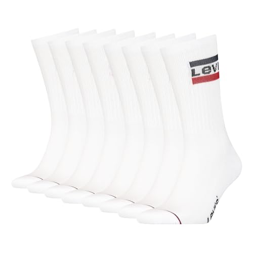LEVIS Unisex Tennissocken Strümpfe Sportswear Logo Socken 4 Paar, Größe:39-42, Artikel:-001 white/white von LEVIS