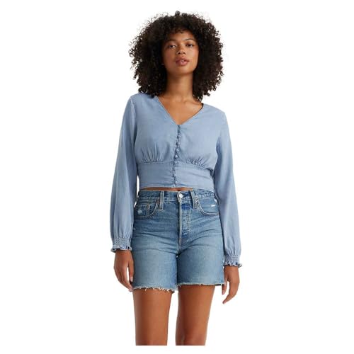 LEVIS Women's Tamara LS Blouse MED Indigo-Worn IN, HIP to BE Square 4, XS LEVIS Women's Tamara LS Blouse MED Indigo-Worn IN, HIP to BE Square 4, XS von LEVIS