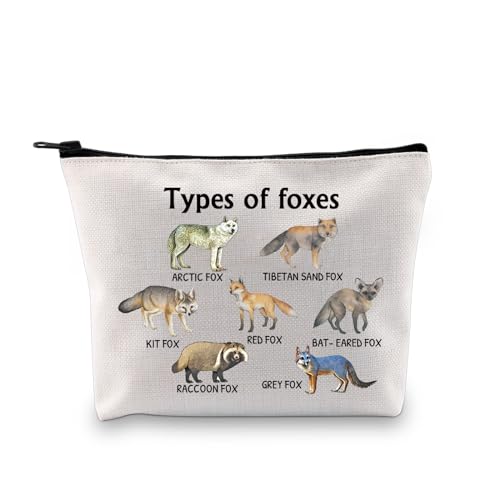 Arten von Füchsen Make-up-Tasche Fuchs Liebhaber Geschenk Fuchs Geschenke für Mädchen Fuchs Kosmetiktasche, Arten von Füchsen Uk, modisch von LEVLO