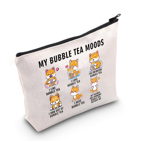 Bubble Tea Shiba Inu Lover Gift My Bubble Tea Moods Make-up-Tasche Shiba Inu Mom Travel Organizer, My Bubble Tea Moods, Retro-Stil von LEVLO