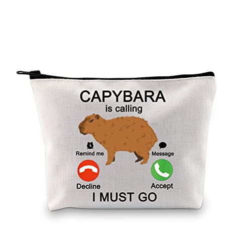 Capybara Geschenke für Mädchen Capybara Kosmetiktasche Capybara Liebhaber Geschenk Capybara Geschenktüte Capybara is Calling I Must Go, Capybara ruft Ku an, modisch von LEVLO