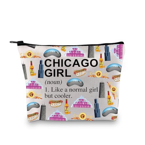 Chicago Girl Make-up-Tasche Chicago Souvenirs Geschenk Chicago Reisetasche Chicago Liebhaber Geschenke Chicago Girl Trip Geschenk, Chicago Girl (Substantiv) Vereinigtes Königreich, modisch von LEVLO