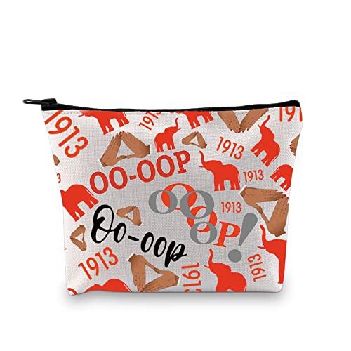 DST Sorority Gifts for Women Red Elephant Makeup Bag Sorority Sister Gift DST Girl Oo OOP Zipper Pouch, Oo- Oop Ku, modisch von LEVLO