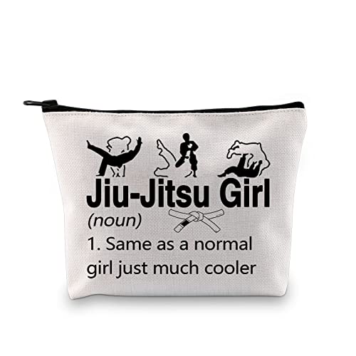 Jiu Jitsu Mädchen Make-up-Tasche Kampfkunst Geschenk Sport Geschenk Taekwondo Jiu Jitsu MMA Muay Thai BJJ Liebhaber Kosmetiktasche, Jiu Jitsu Mädchen Ku, modisch von LEVLO