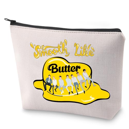 Kpop Army Kosmetiktasche Schultertasche glatt wie Butter Make-up Tasche Butterliebhaber Geschenk, Glatt wie Butter von LEVLO