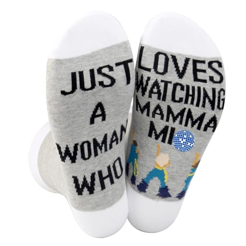 LEVLO Donna Comedy Socken Sophie Fans Geschenk Just A Woman Man Who Loves Watching Tanya Neuheit Socken, Watching Mamma, Large von LEVLO